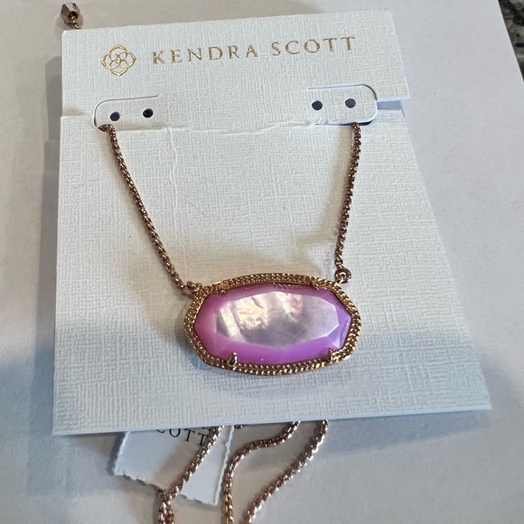 NWT Kendra Scott Delaney Necklace Lavender Pearl & Rose Gold Rare & Retired😊 - Picture 14 of 14